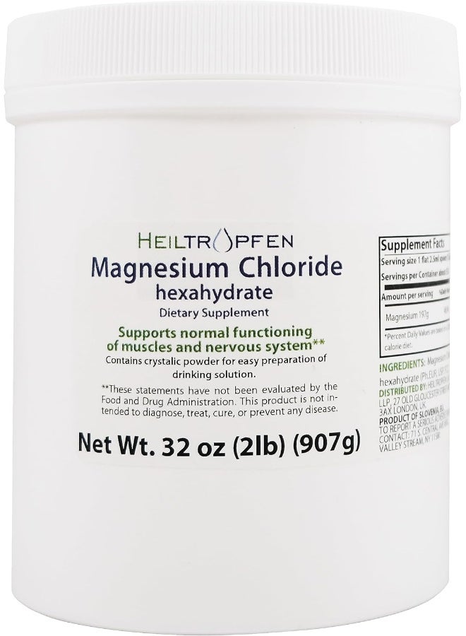 Heiltropfen 2 Pounds/ 907g Magnesium Chloride Powder, Hexahydrate, Pharmaceutical Grade, Crystal Powder, Pure Ph. Eur., BP, USP, 100% - Muscle Pain Relief - Image 2